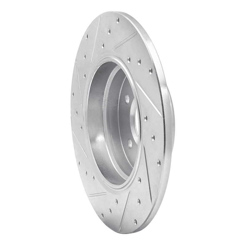 BMW 850I Brake Rotor (1) - Rear Right - R1 Concepts - Drilled & Slotted - Silver - `91-`01